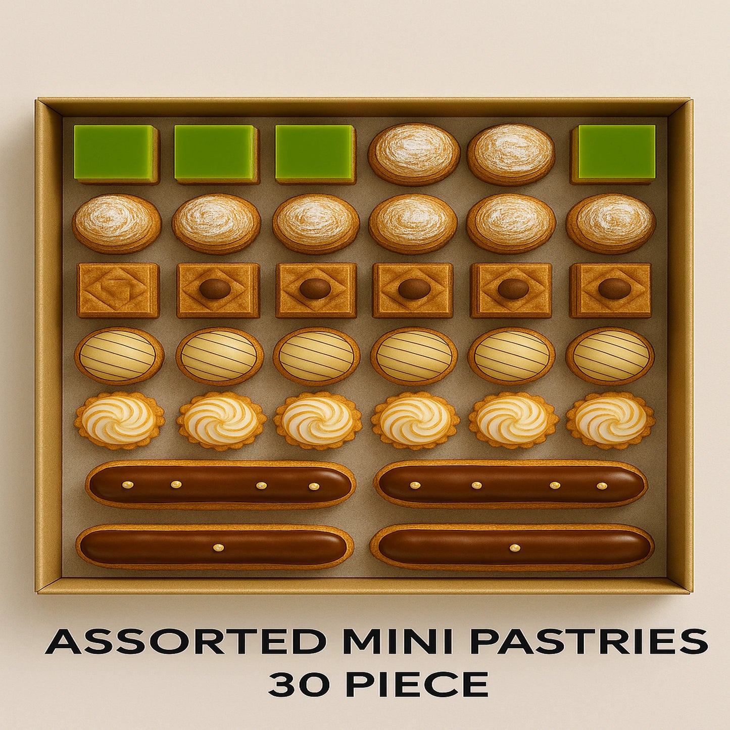 Assorted Mini Pastries – 30 Piece Box | Saveurs de Paris