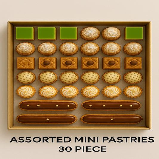 Assorted Mini Pastries – 30 Piece Box | Saveurs de Paris