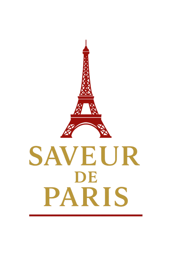 Red Eiffel Tower logo with 'SAVEUR DE PARIS' text 